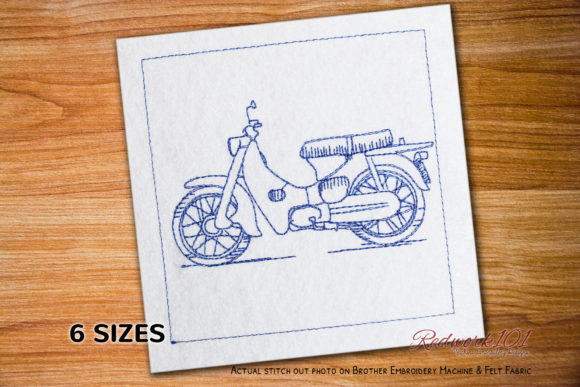 Super Cub: A Charming Machine Embroidery Design for Gifts